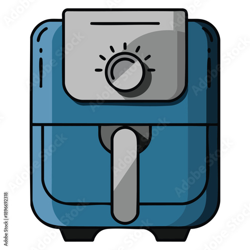 Flat clipart vector illustration of air fryer appliance ideal for kitchen cooking food preparation concepts modern home devices and culinary design usage