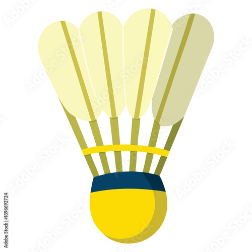 Flat design badminton birdie shuttlecock icon vector illustration ideal for sports activity competition training recreation and athletic themed visual content