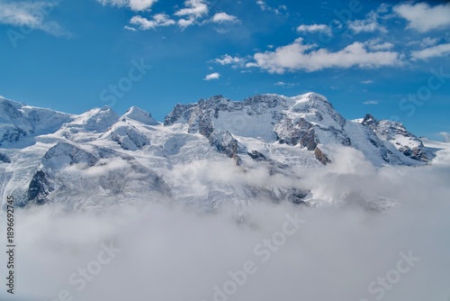 snow covered mountains