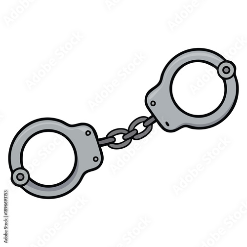 Flat icon illustration of handcuffs suitable for websites UI UX print templates and presentation materials focused on security and legal concepts