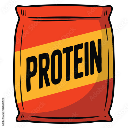 Flat illustration of protein package icon vector designed for web fitness nutrition supplement packaging health diet and workout themed interfaces