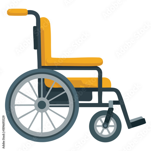 Flat illustration of patient wheelchair vector icon designed for web design healthcare systems medical care accessibility support and hospital related digital interfaces