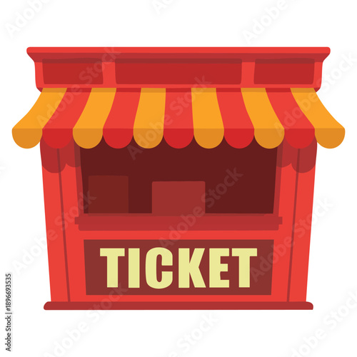 Flat illustration of ticket circus box vector icon for web design suitable for entertainment events carnival shows and performance admission themes