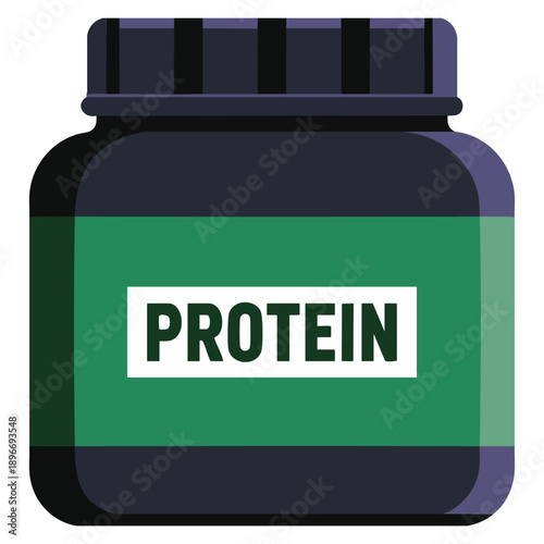 Flat illustration protein vector icon for web design ideal for nutrition bodybuilding healthy lifestyle diet planning and wellness visuals