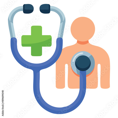Flat vector illustration of medical checkup icon ideal for health screening diagnosis prevention hospital care and healthcare awareness visuals