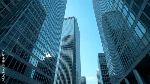 Wallpaper Mural City skyscrapers with blue sky. Torontodigital.ca