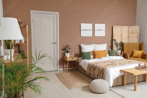 Interior of stylish bedroom...