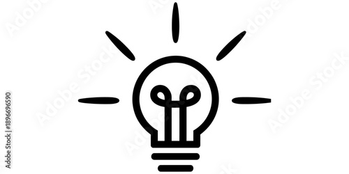 Minimalist glowing light bulb vector illustration symbolizing innovation and creative thought