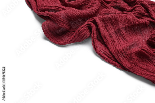 Burgundy fabric napkin isol...