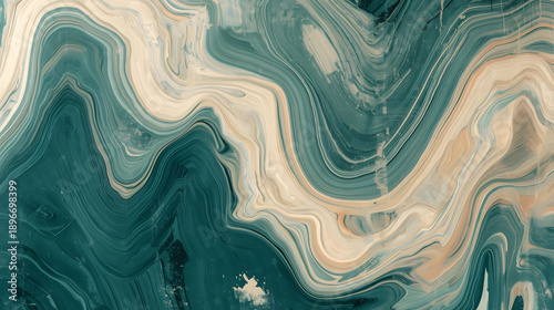 Wavy swirled grunge abstract swirling patterns in blue, beige, and teal. Suitable for background designs, prints, or digital art projects.