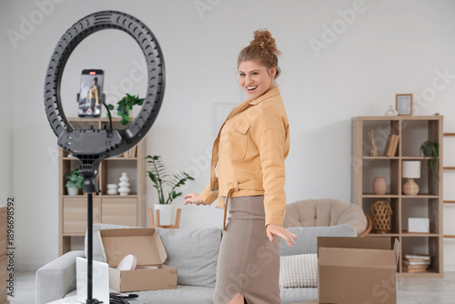 Young woman in new jacket r...