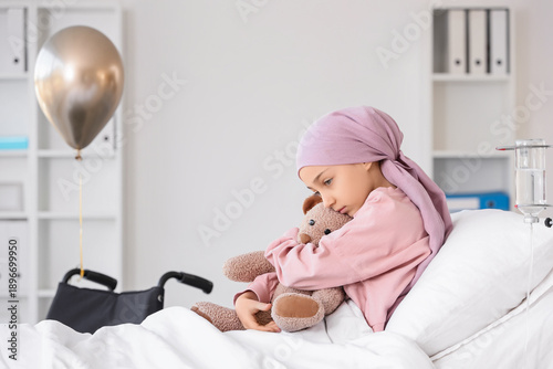 Sad little girl after chemo...