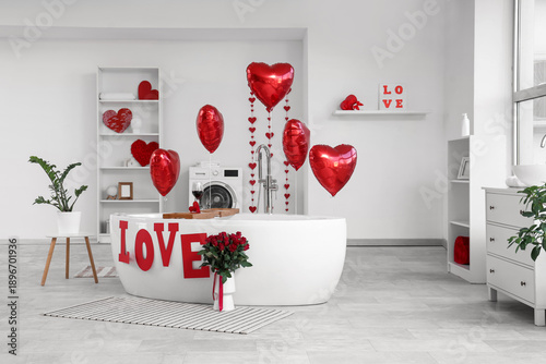 Interior of festive bathroo...