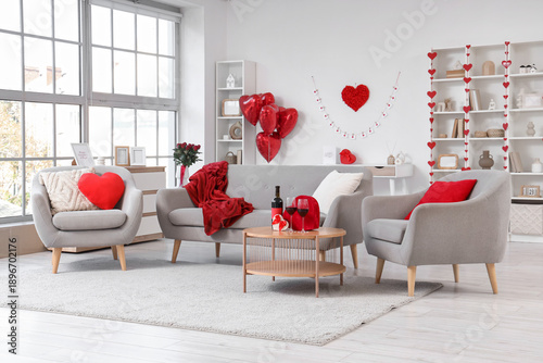 Interior of festive living ...