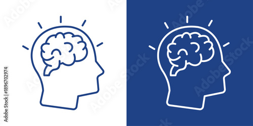 Mindset Blue And White Icon Style Collection