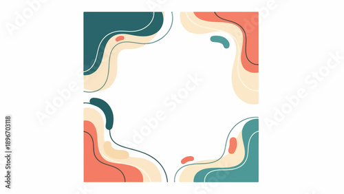Abstract Colorful Wavy Border Design Element.