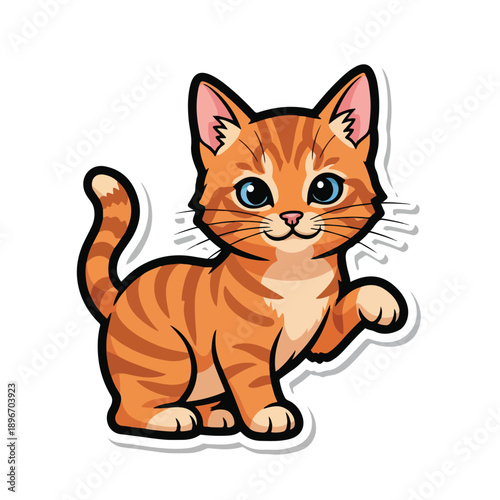 A cute orange cat with blue eyes