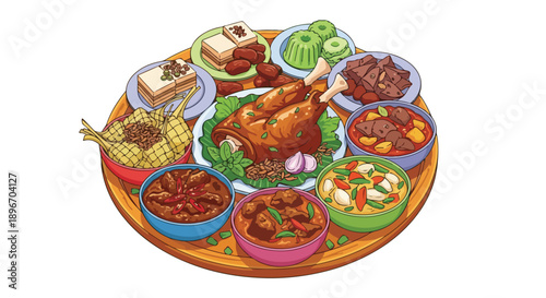 Assorted Dishes on a Platter.