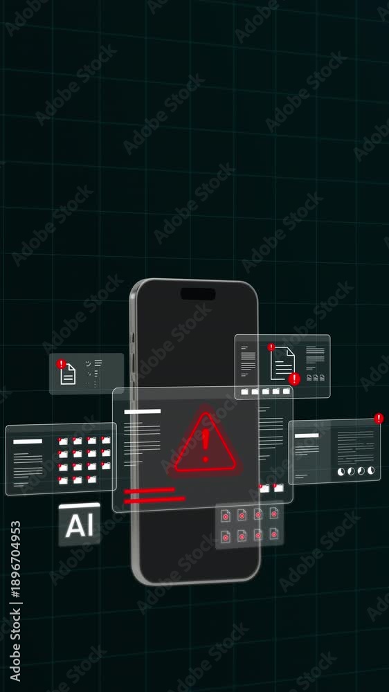 Mobile device interface showing a security management app with ...