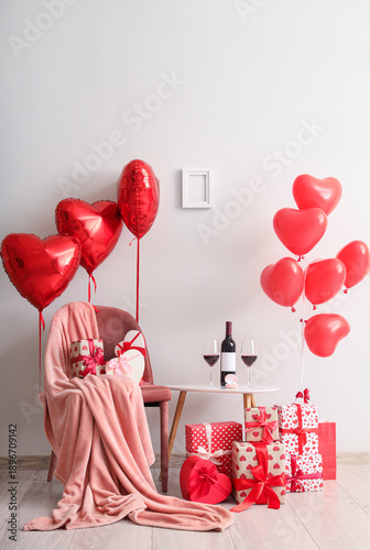 Chair, table and heart-shap...