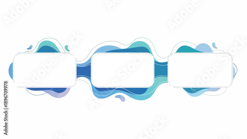 Blue Abstract Design with White Space.