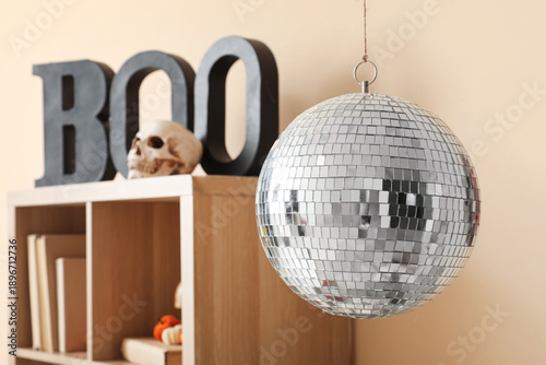 Disco ball in living room d...