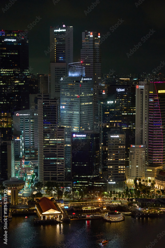 Naklejka premium Skyline Singapur