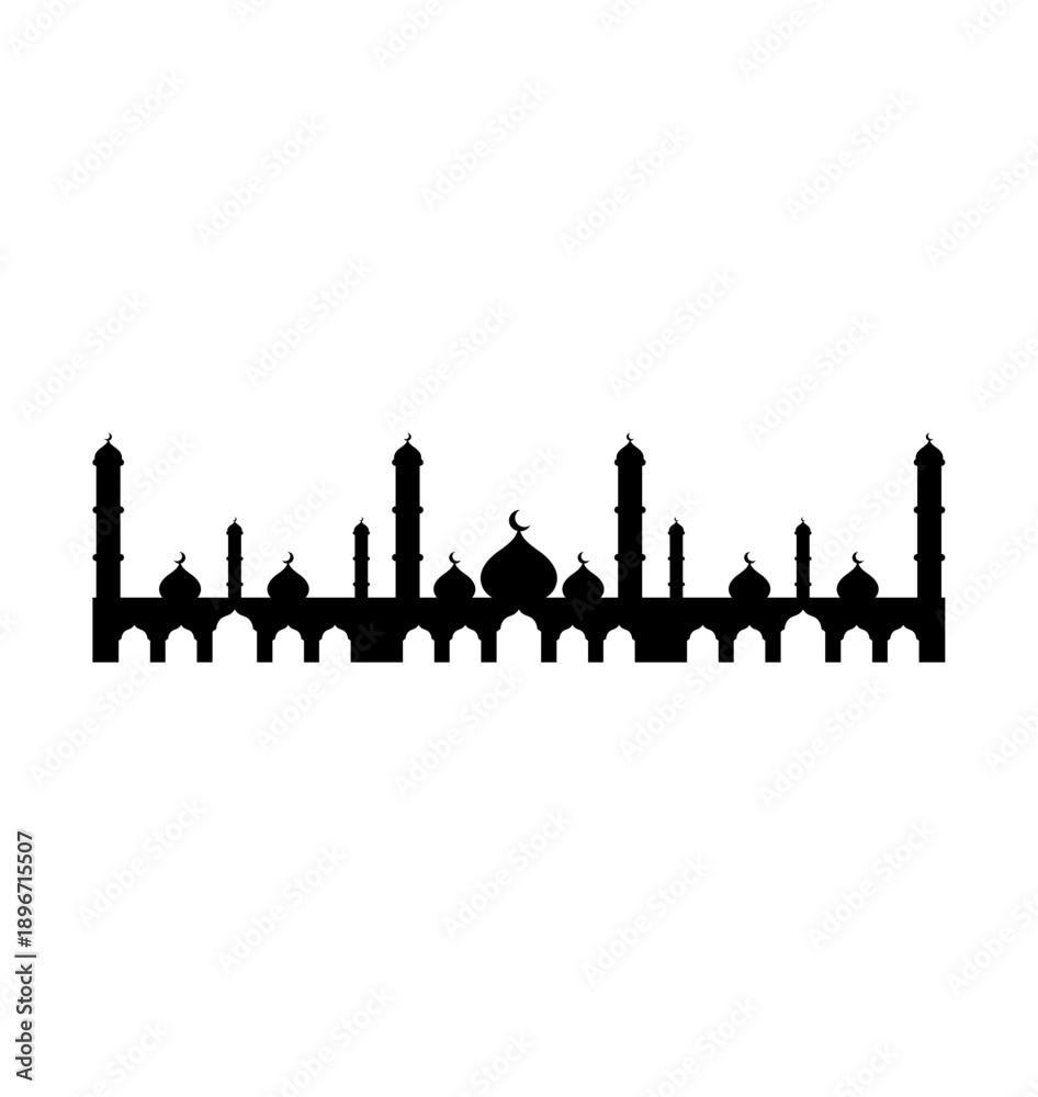 Naklejka premium Mosque silhouette vector illustration