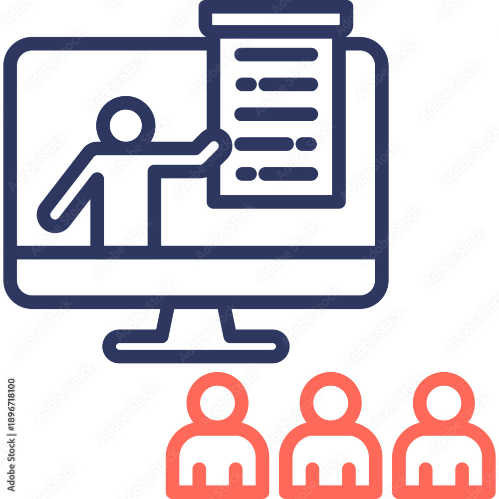 Fototapeta premium Web Based Learning line color icon