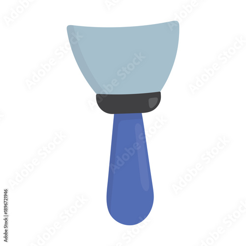 Stylized Putty Knife with Light Blue Blade and Dark Blue Handle