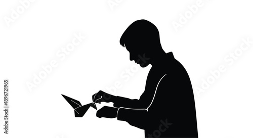 silhouette of a girl with a book