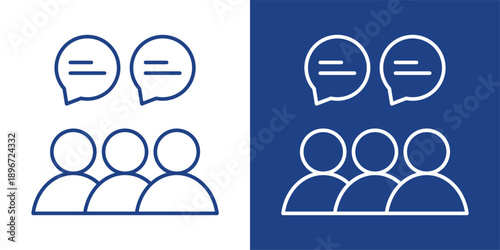 Social Blue And White Icon Style Collection