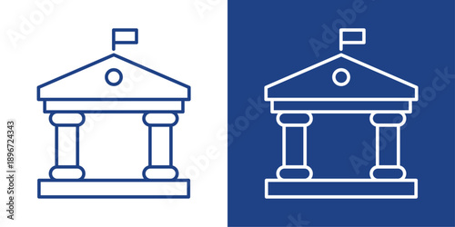 Political Blue And White Icon Style Collection