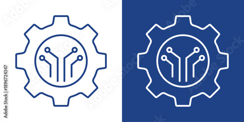 Technological Blue And White Icon Style Collection