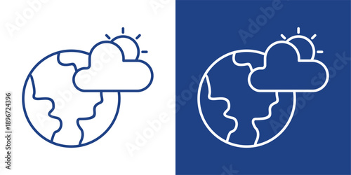 Climate Blue And White Icon Style Collection