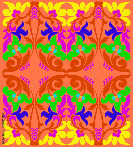 Floral pattern. wood carving pattern