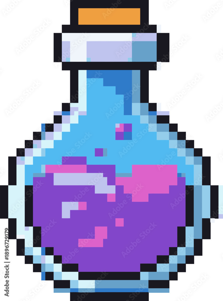Obraz premium Pixel Art Magic Potion Bottle.