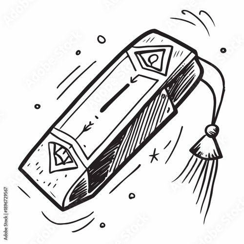 Islamic bookmark with tassel and geometric motif, a decorative accessory for readers