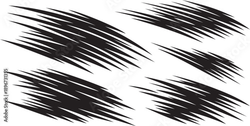 Black brush strokes on white background abstract art design