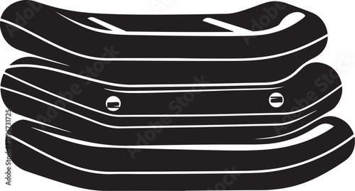 Stack of black hot dog buns with white outline