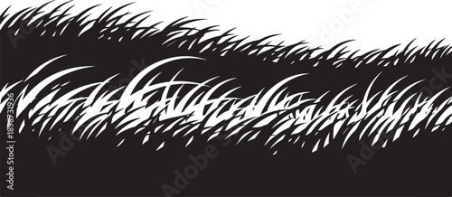 Black and white grass texture illustration background design element