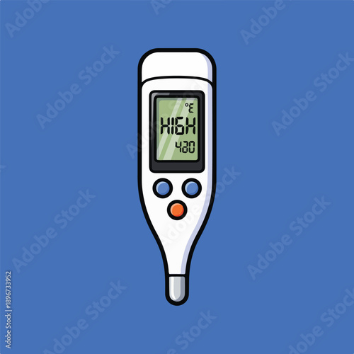 A digital infrared thermometer with a green screen
