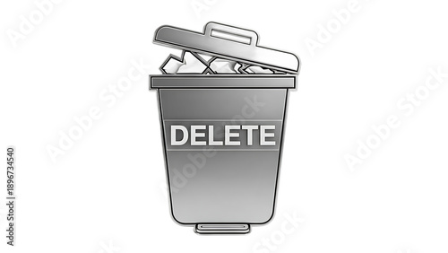 Digital trash can icon representing deletion or removal of files and data online