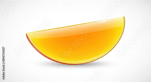 Glossy vibrant citrus fruit slice vector illustration on a clean white background displaying