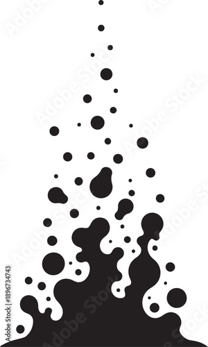Black ink splatters on white background abstract art design