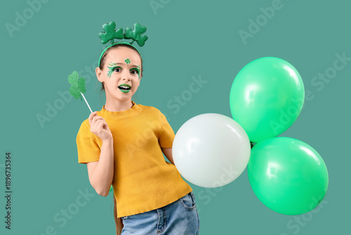 Funny girl with face painti...