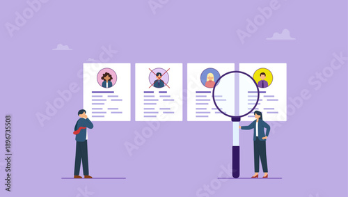 Businessman HR choose redundancy employee. Redundant job, layoff staff or reduce head count, fired employee or worker, losing job from economic recession, dismiss or picking redundant staff.