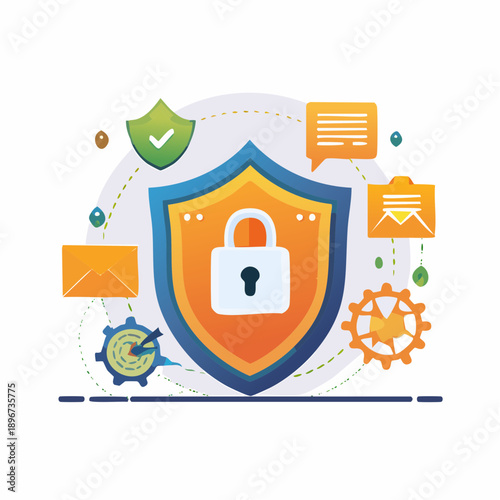 Comprehensive digital security shield safeguarding sensitive online data and private communications, ensuring robust cyber protection and secure network integrity