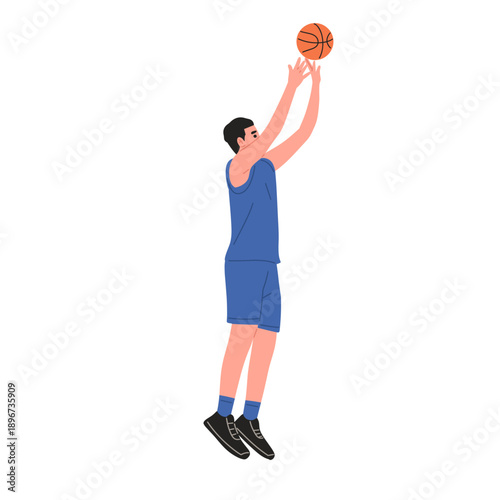 basketball player jump shot motion sequence from ball preparation to release.Ideal for basketball training materials,coaching guides, sports education,fitness content, mobile apps,websites,presentatio