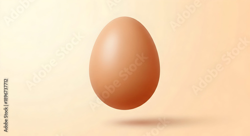 Wallpaper Mural Realistic brown egg on soft cream background Torontodigital.ca
